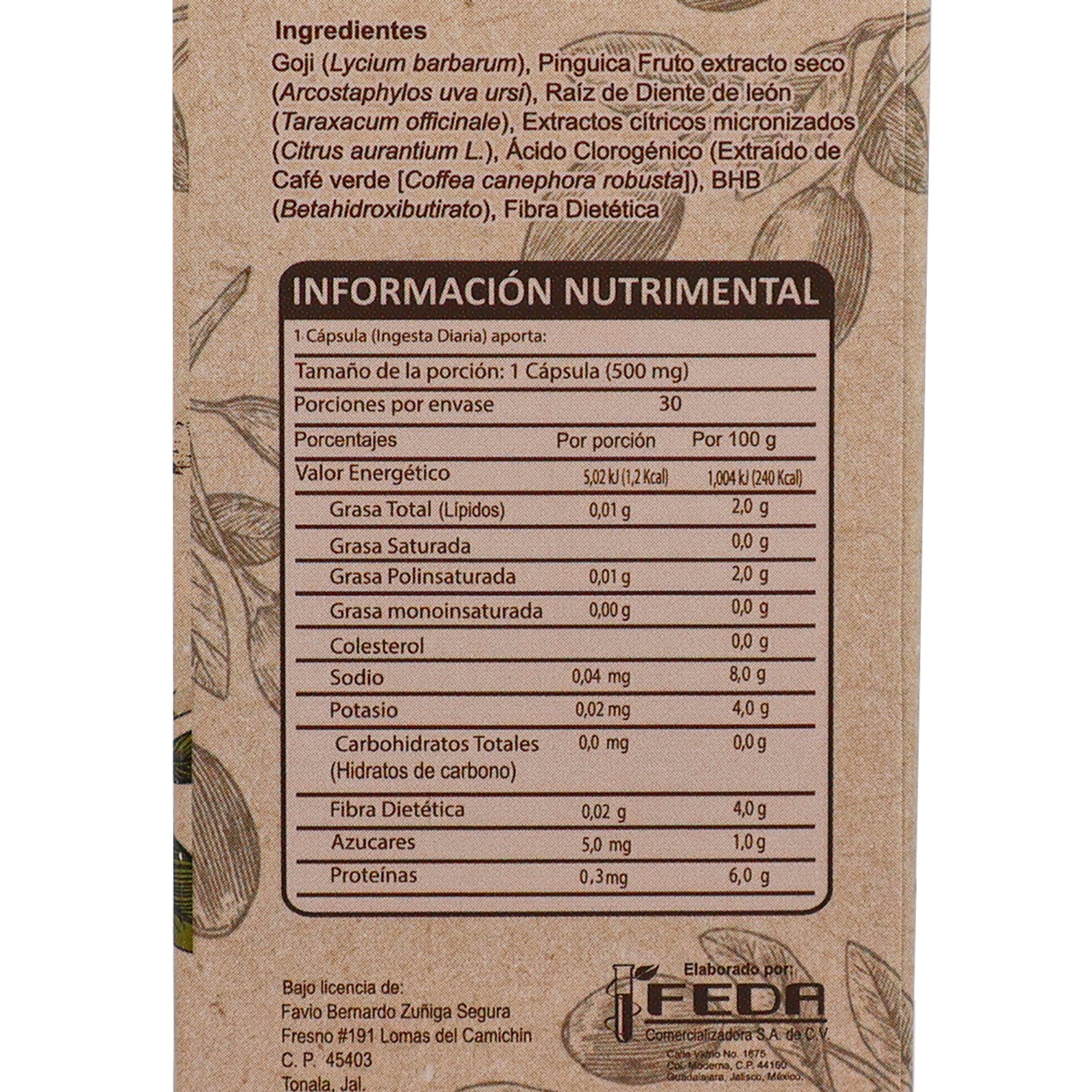 GOJI, DIENTE DE LEÓN Y PINGÜICA | ZENNATURA 500MG