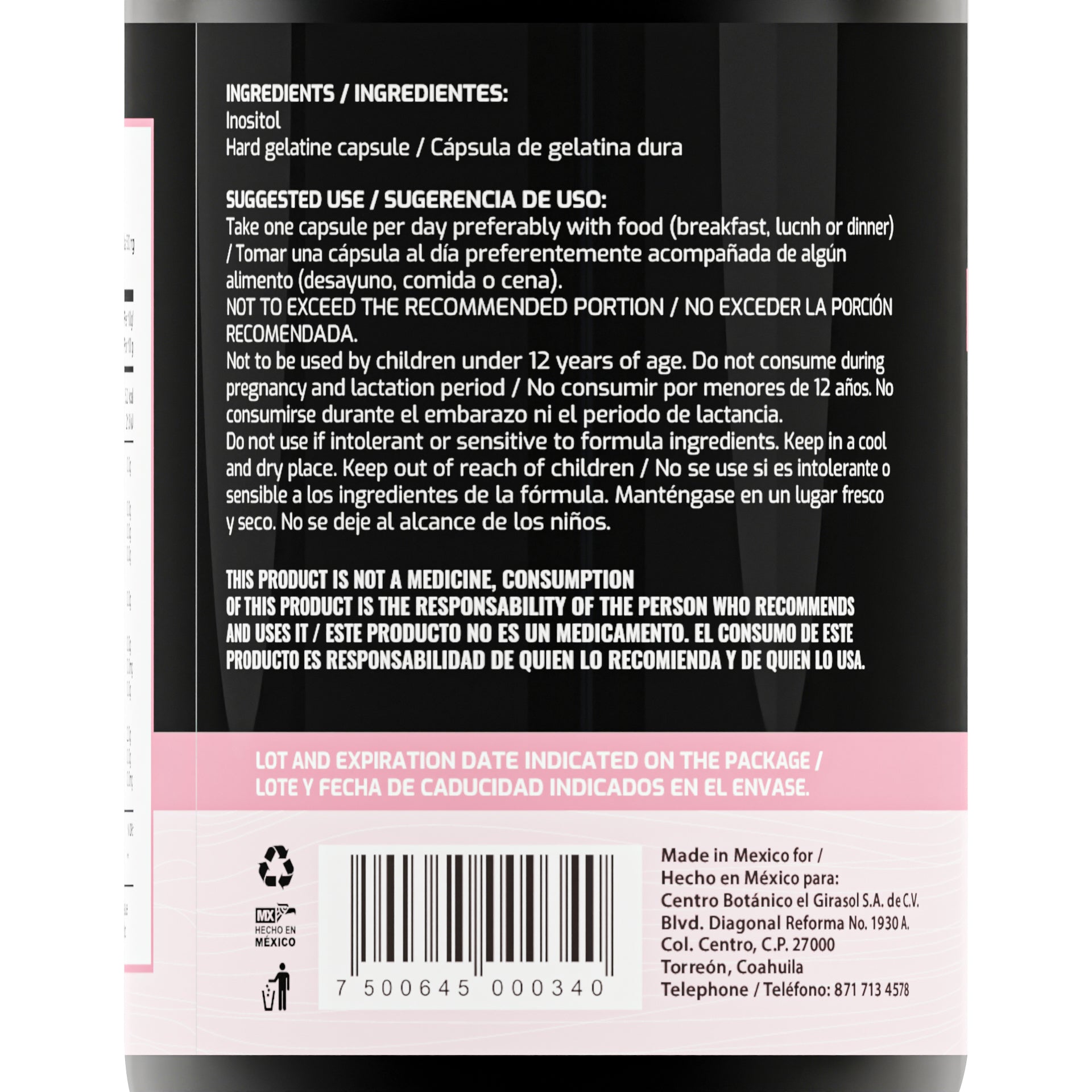 INOSITOL EN POLVO | ZENNATURA 500MG