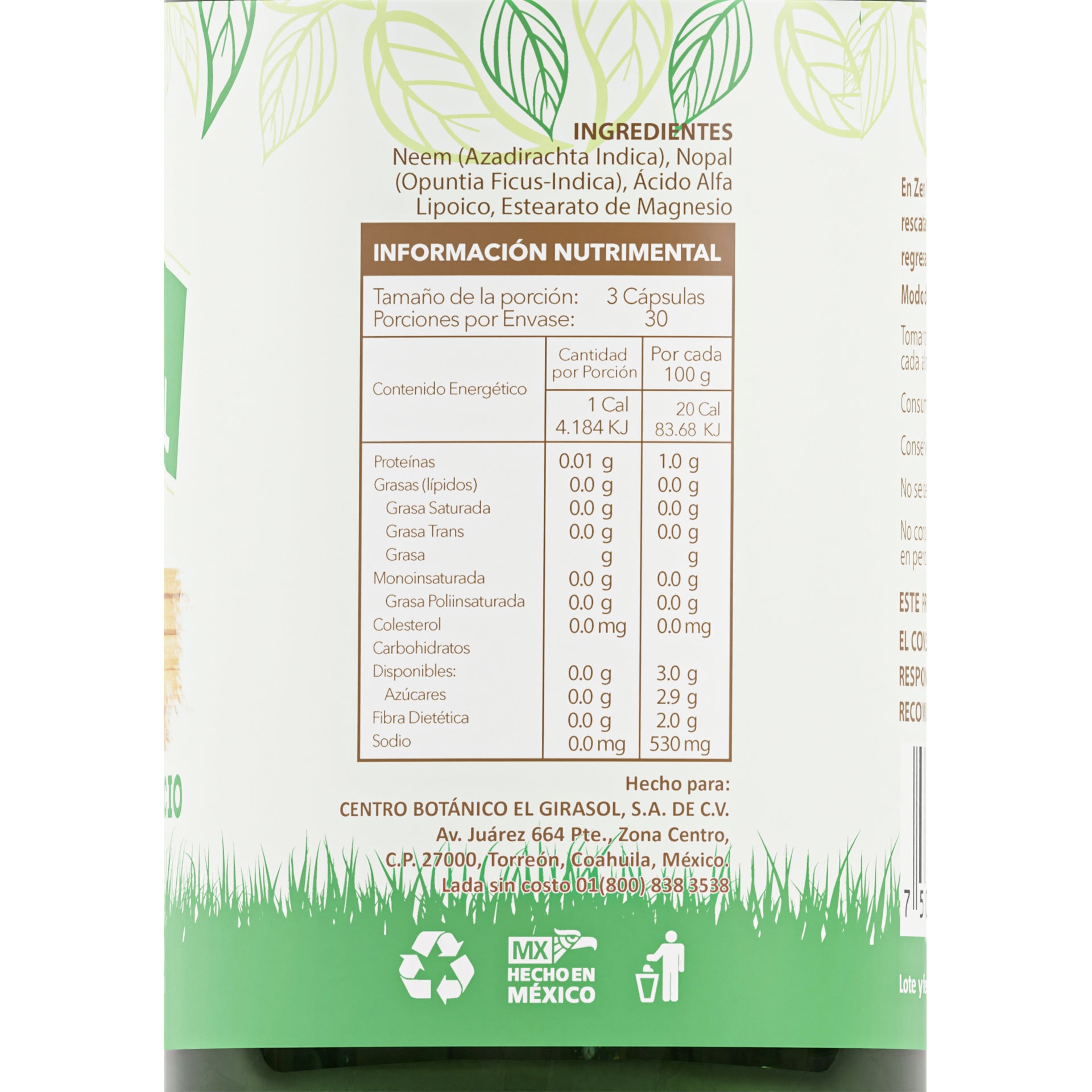 NEEM CON NOPAL | ZENNATURA 500MG