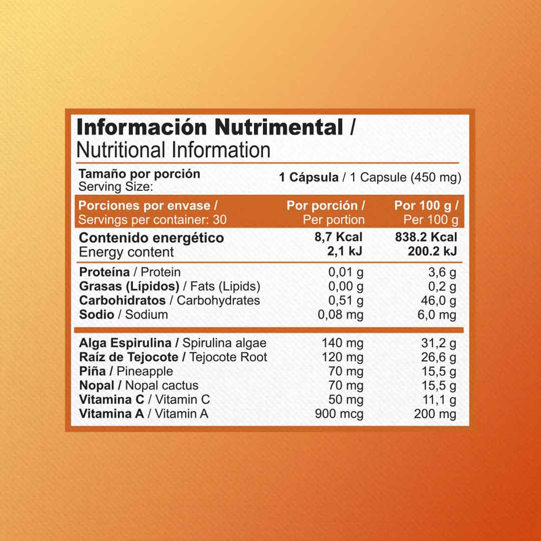RAÍZ DE TEJOCOTE, ALGA ESPIRULINA Y PIÑA | XIMO ZENNATURA