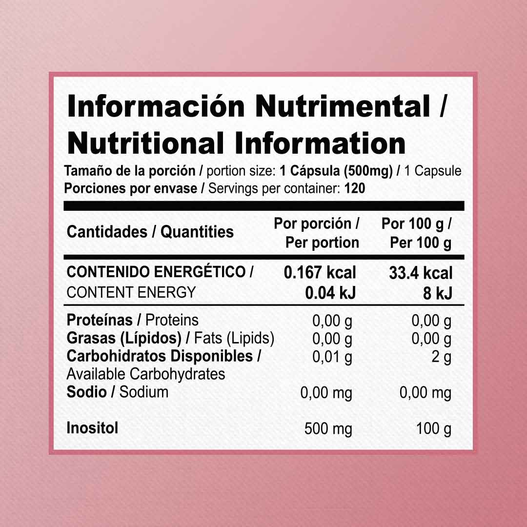 INOSITOL EN CAPSULAS| ZENNATURA 500MG