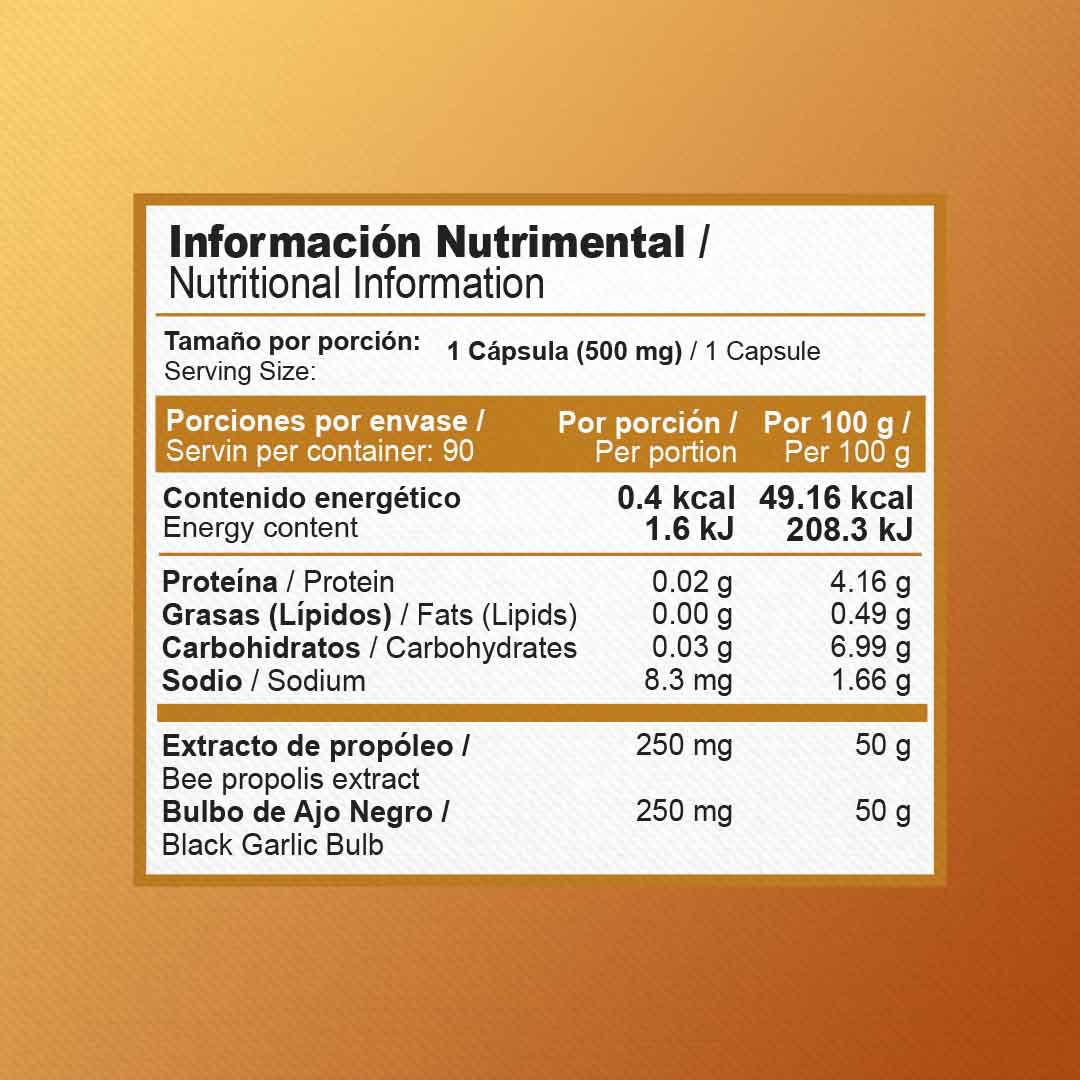Ajo Negro con Propóleo | 90 cápsulas